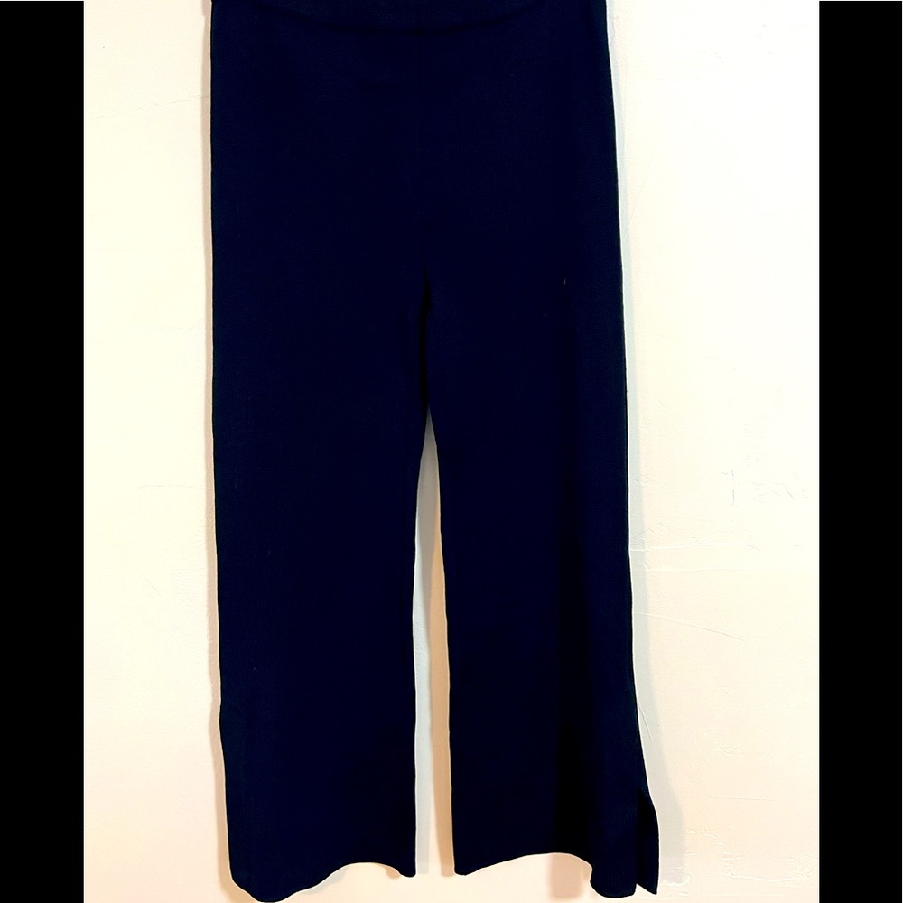 ST. JOHN BLACK KNIT Evening by Marie Gray Santana Palazzo Style pants side slit